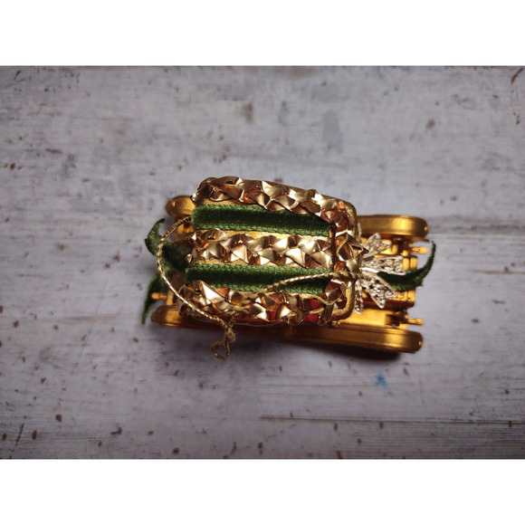Vintage Koestel 1911 Maxwell Classic Car Gold Green Velvet Christmas Ornament - Picture 5 of 8